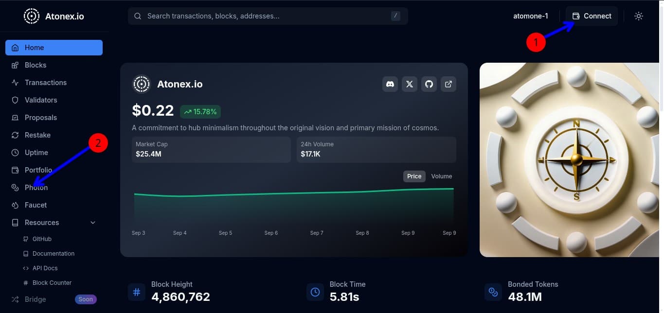 Atonex Wallet connect
