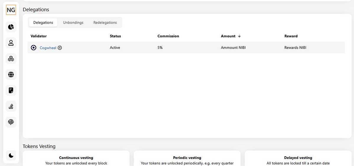 Explorer account delegations